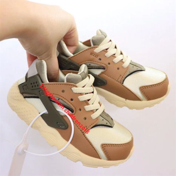 

versions huarache le td kids running shoes fashion babys trainers desert oak dark olive 3 colors children sports sneakers si, Black