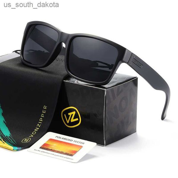 

original brand vz vonzipper square polarized sunglasses elmore mens sport sun glasses uv400 driver coating women shades oculos l230523, White;black