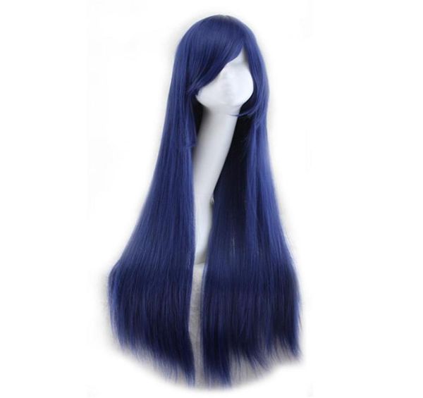 

woodfestival 80cm fiber wigs for women blonde black pink blue yellow navy long straight wig cosplay synthetic hair6352635