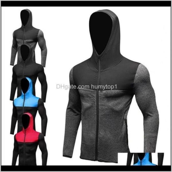 

wear athletic apparel outdoors drop delivery 2021 mens running jackets fitness sports coat soccer outdoor training gym corset thin7001272, Black;red