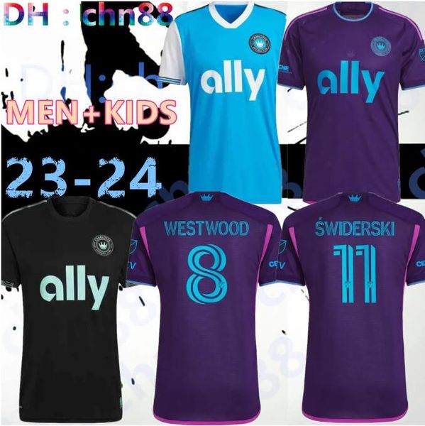 

2023 charlotte fc karol swiderski soccer jerseys home and away player version westwood 8 swiderski 11 bronico 13 copetti 9 football jersey s, Black;yellow