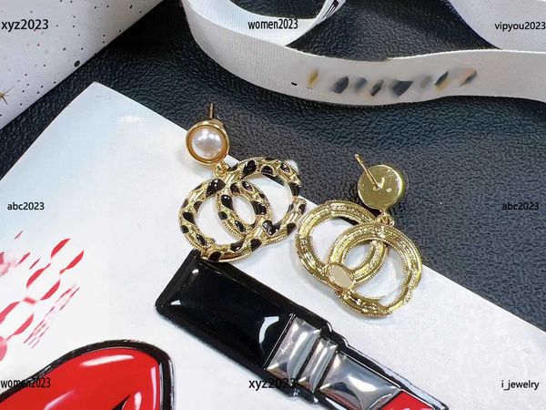 

designer women's earrings pearl embellishments jewelry logo shaped pendant dangle & chandelier #including brand box new arrival, Silver