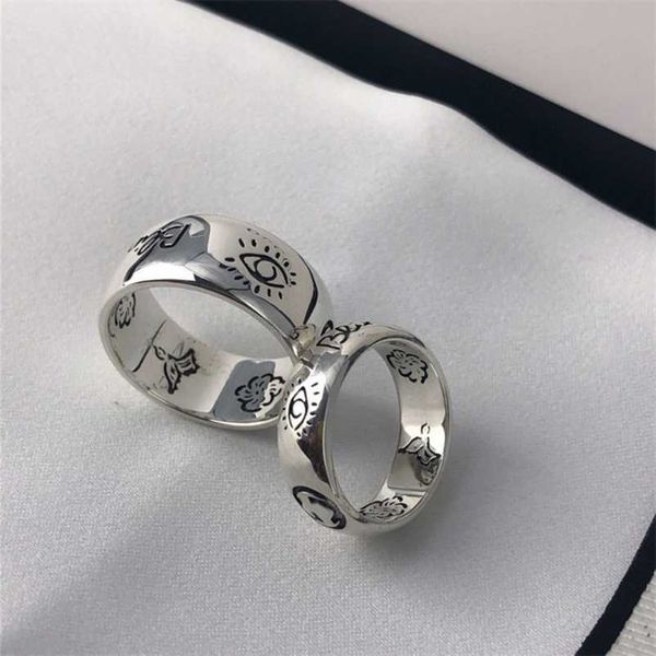 

designer jewelry bracelet necklace love fearless ring heart-shaped pattern men's women's couple ring high quality, Silver
