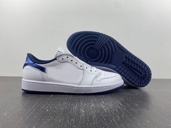 

authentic 1s mens basketball shoes low 1 metallic blue midnight navy 705329-106 sports sneakers for walking jogging, Red;white