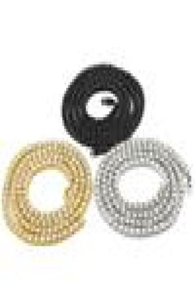 

men039s hip hop bling iced out tennis chain 1 row necklaces sumptuous clastic silvergold color men chain fashion jewelry y0035721936, Black