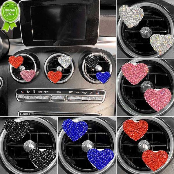 

new 2pcs love heart air freshener diamond car perfume fragrance aromatherapy smell diffuser auto styling interior car accessories l230523