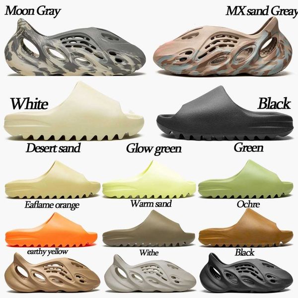 

designer slippers sandals shoes graffiti bone white resin desert sand pure ochre beach random for men and women running, Black