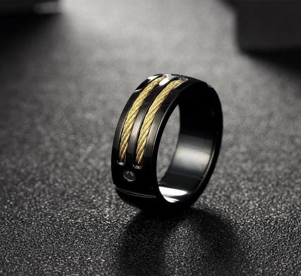 

titanium steel series fashion stainless steel men finger ring retro style steel ring black male rings jewelry size 7 8 9 10 7121570, Silver