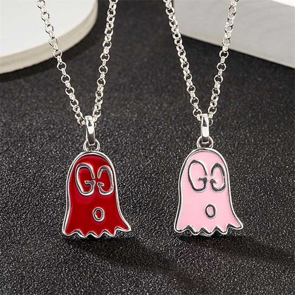 

2023 new designer jewelry bracelet necklace ring real series ghost elf enamel drop pendant sterling hip hop tide, Silver