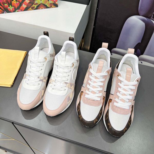 

designers run away sneakers women casual shoes suede calf leather flowers embellished mesh lace-up trainer runner shoe basketball sneaker 01, Black