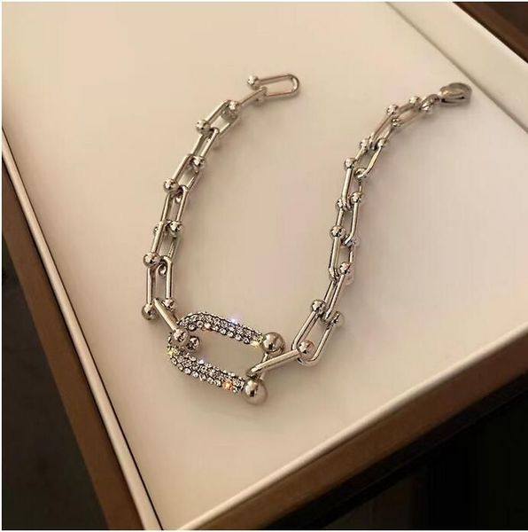 

contemporary chic glamorous light luxury bracelet senior tiffanyy hardwear series men and women 925 sterling silver 18k gold plated diamond