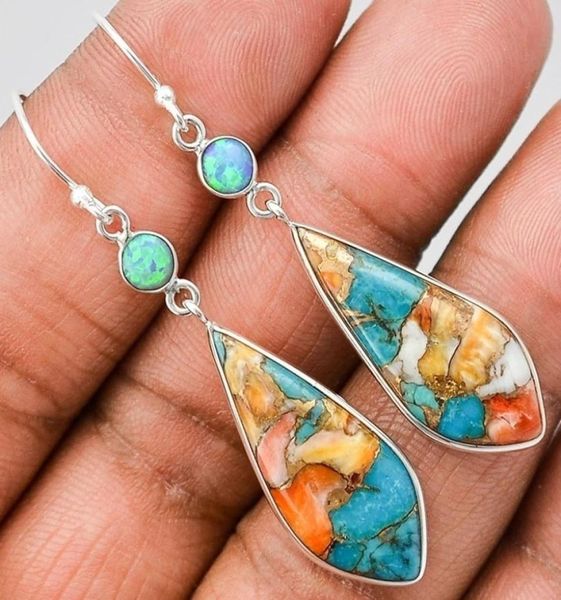 

fashion women turquoise cubic 925 sterling silver earrings wedding engagement cocktail party gift5625042