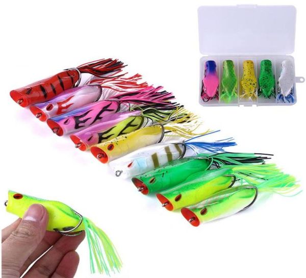

rubber ray frog popper bait 14g 7cm ater fishing lifelike frog hollow body soft baits blackfish artificial lure2694193