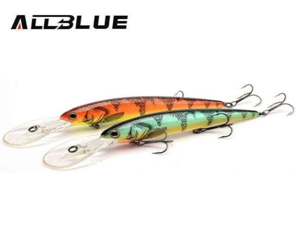 

allblue deep walleye trolling fishing lure wobbler 125mm 19g floating crankbait minnow bass pike bait depth 38m tackle 220110667788559701