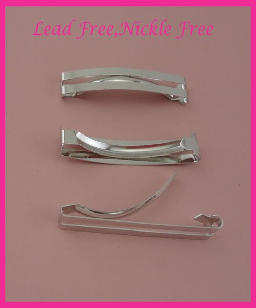

20pcs silver finish 60cm 235quot flat double bars metal hair barrettes at lead and nickle bargain for bulk4612802, Golden;silver