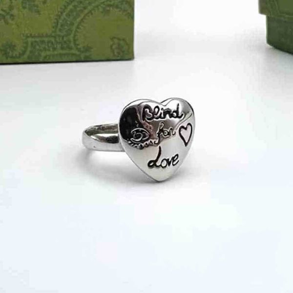 

2023 new designer jewelry bracelet necklace ring heart-shaped fearless blind for peach heart love ringnew jewellery, Silver