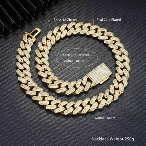 

luxury iced out brass cubic zirconias hip hop for men cuban link chain, Silver
