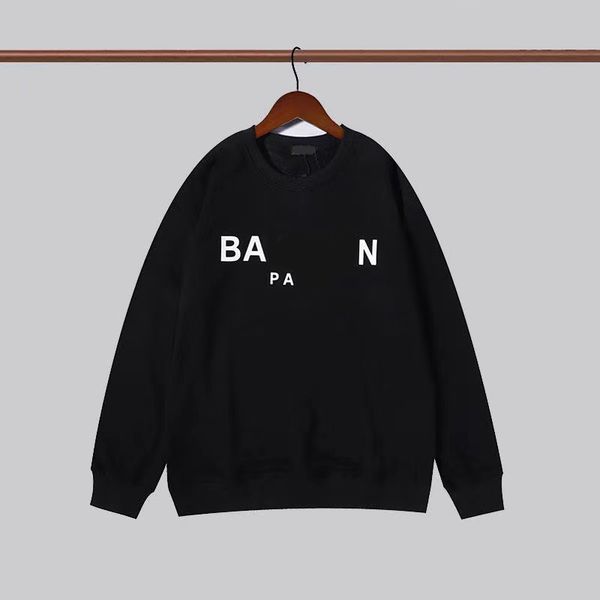 

men's plus size hoodies bal crewneck pullover hoodie women's casual all-match tide brand male couple letter print spring and autum, Black;brown
