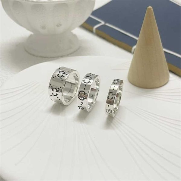 

2023 new designer jewelry bracelet necklace ring 925 skull ring men's women's ghost elf hand ornament, Silver