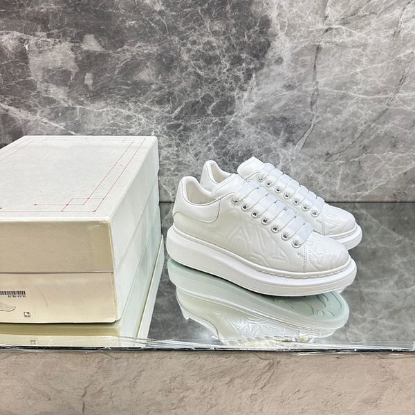 

designer sneaker casual shoes leather sneakers embroidered stripes white shoes flat platform 0529, Black