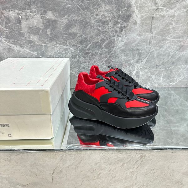 

men designer sneaker casual shoes leather sneakers embroidered white shoes flat platform walking 0529, Black