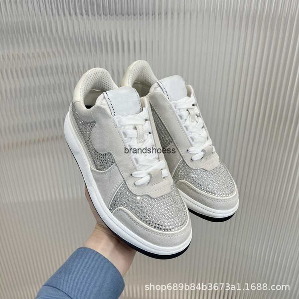 

2023 new small fragrant rhinestone panda color sports shoes casual shoes channel board shoes small white shoes, Black