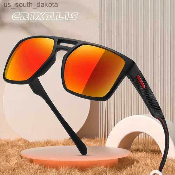 

crixalis new polarized sunglasses men 2023 fishing sun glasses male anti-ultraviolet driving shades fashion sport eyewear uv400 l230523, White;black