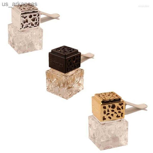 

square car perfume pendant fragrance air freshener empty glass diffuser bottle decor l230523