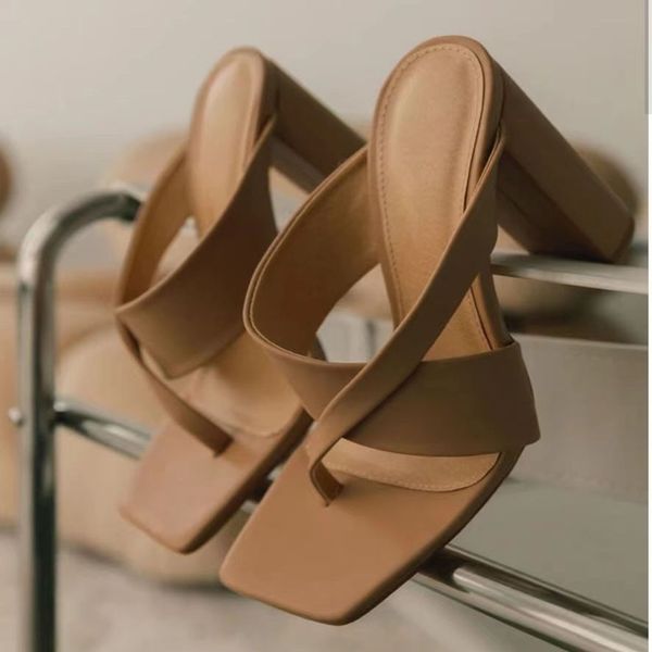 

block heels for women chunky open toe sandals ladies square toe heels slippers summer casual shoes flip flop simple comfortable, Black