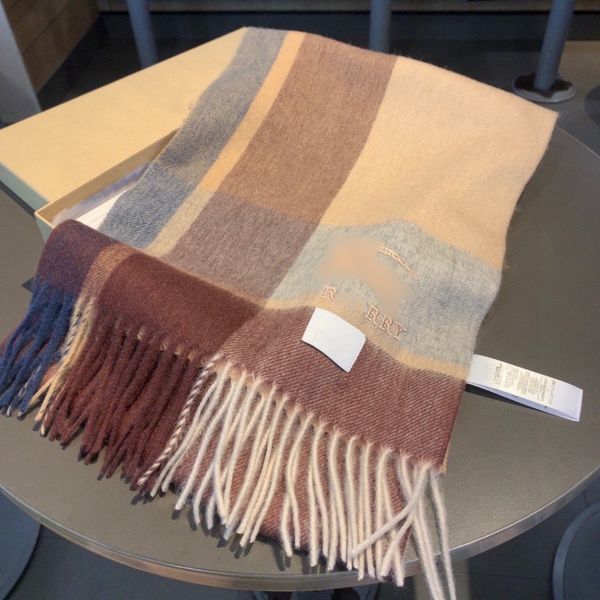 

scarf designer scarf 100% pure wool classic letter plaid 2023 new uk plaid autumn/winter delicate soft luxury scarf gift, Blue;gray