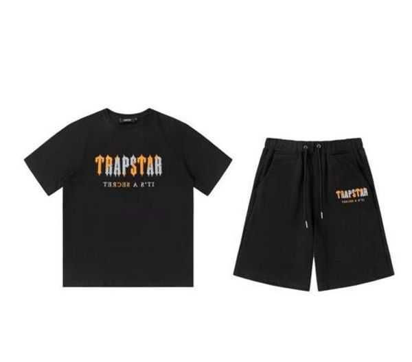 

men's t-shirts trapstar t designer black and grey rainbow color summer sports fashion cotton cord sleeve m  xl 4 qazt, White;black