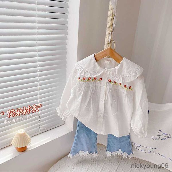 

clothing sets girls outfits fashion spring autumn long sleeved shirt jeans suit girl clothes, White