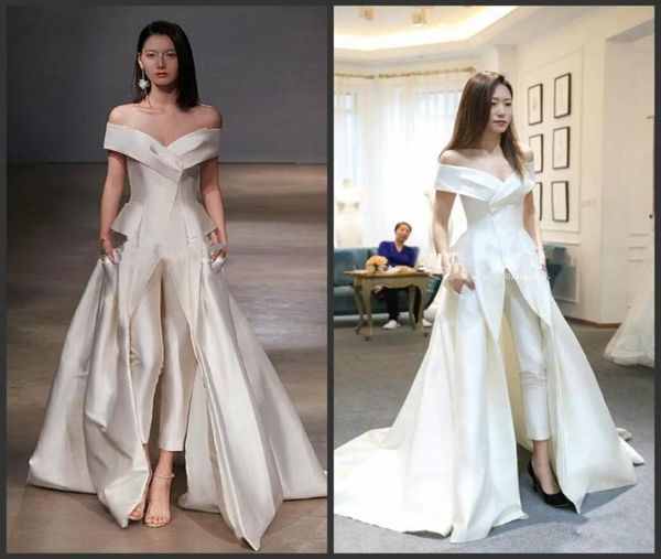 

2020 new offshoulder garment evening dresses with jumpsuit custom make vestidos festa women fashion occasion prom dress zuhair mu8131881, Black;red