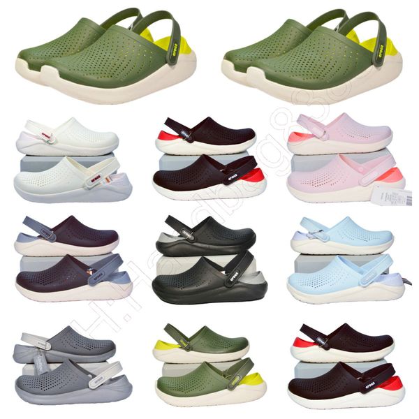 

sandals eva literide crocclog crocodile shoes lightweight comfortable women men summer slides designers sandalias slippers 204592 b07, Black