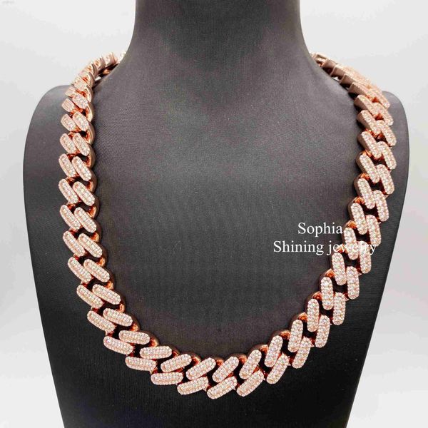 

new design 15mm/18mm classic miami iced out moissanite diamond cuban link chain, Silver