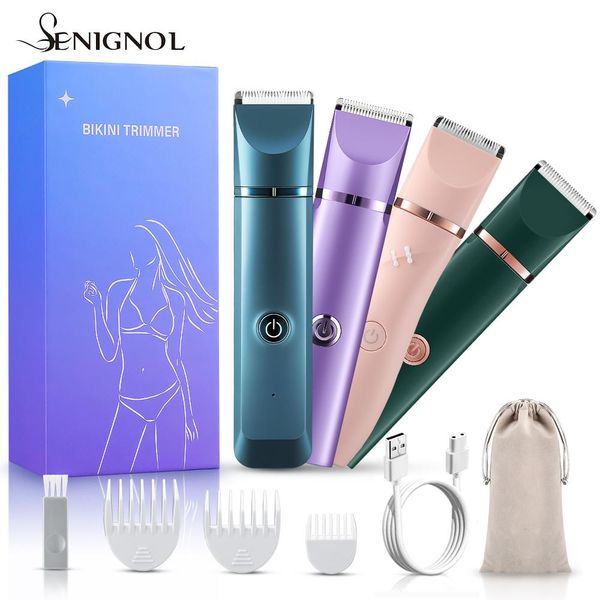

epilator senignol 2 in 1 women epilator electric pubic hair trimmer lady shaver waterproof wet dry use for leg arm bikini hair remover