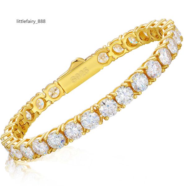 

women jewelry spring buckle 925 silver vvs moissanite cluster tennis bracelet iced out lab grown diamond tennis bracelet for men