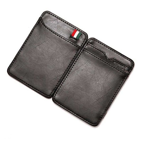 

creative magic wallet mens purses flip card holder pu purse wholesale, Red;black