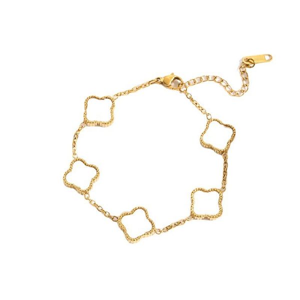 

brand designer bracelet clover bracelet high-quality classic 4/four leaf clover charm bracelets bangle chain 18k gold agate shell women&girl, Black