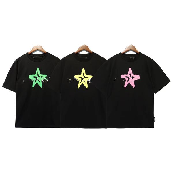 

mens designer t shirt clothes palms designer shirts women t shirts fashion spray paint graffiti couple short sleeves high street loose tide, White;black