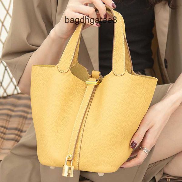 

tote bags basket large designer bag picotins lady layer cowhide picotin sense fashion 2023 capacity lock bucket leather handbag 271t