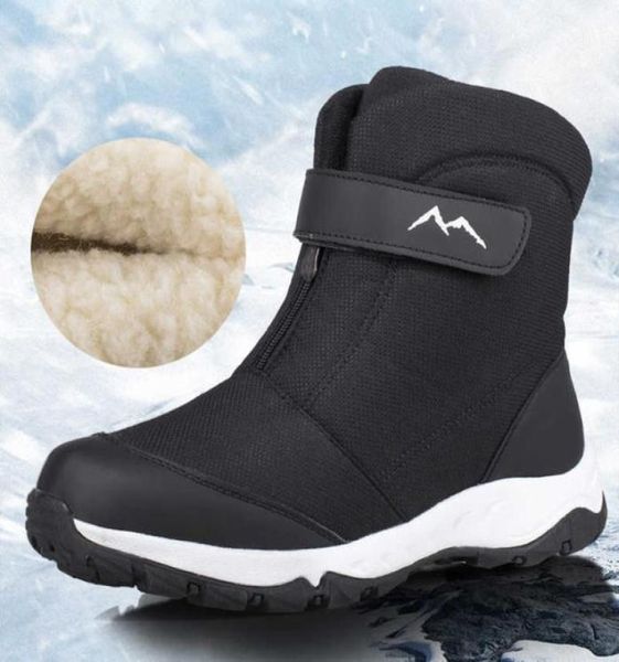 

winter boots men highwaterresistant cotton shoes male plus velvet warm couple snow boots northeast outdoor casual shoes 21089593339, Black