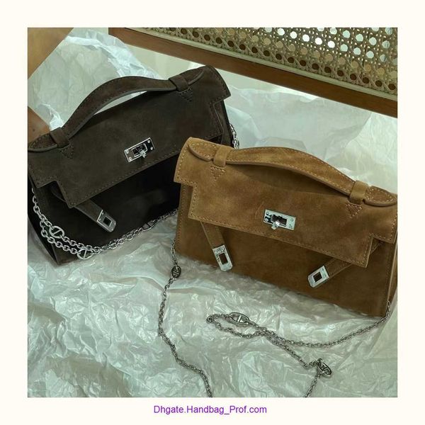 

designer hemrres kelys tote bag online shop matte suede first generation 2023 new portable one shoulder crossbody pig nose chain w with real