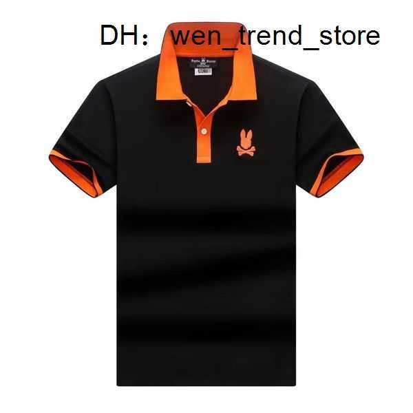 

psycho bunny polo designer mens luxury brand high-quality knitted shirt high street printed clothing sports 6 8gt3, White;black