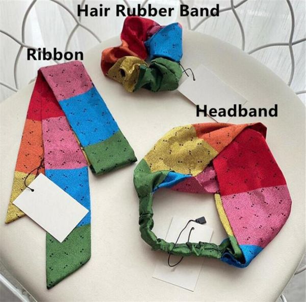

3 styles elastic hair bands colors patchwork ponytail holder headband ladies girl hairbands ornaments chiffon accessory3260632