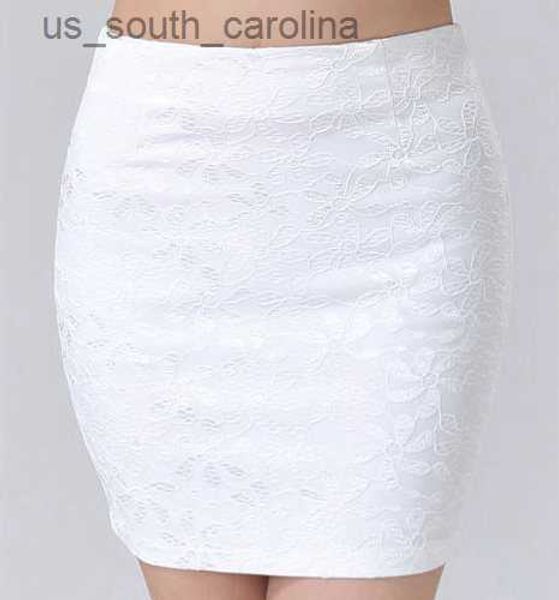 

l xl size ol skirt business women office lady mini pencil skirt floral lace skirt high waist black white short with zip l230522