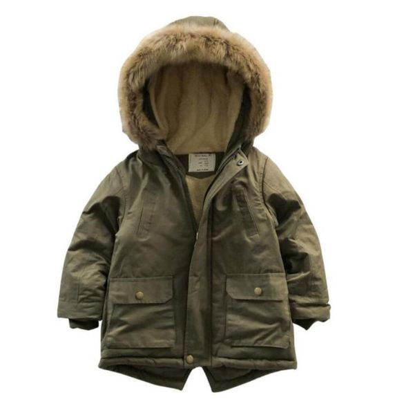 

new baby boys winter jacket wool collar fashion children coats kids hooded warm outerwear plush thicke cotton clothes 312 years l5429486, Blue;gray