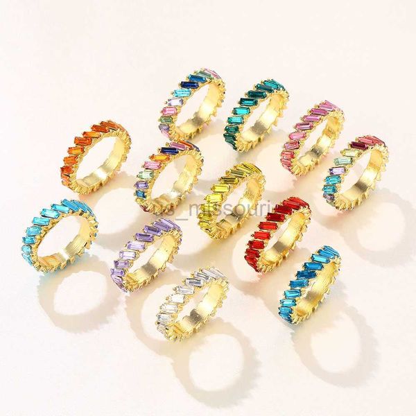 

band rings lost lady geogrous full zircon rhinstone rings for women wedding party finger rings wholesale jewelry female bijoux dropshipping, Silver