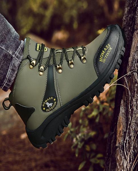 

men outdoor climbing shoes waterproof hiking shoes breathable tactical combat army boots new nonslip trekking sneakers for men7527461, Black