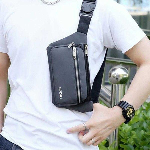 

mens belt bag travel walking sports multi compartment shoulder convenient carrying mobile phone wallet nylon daily chest